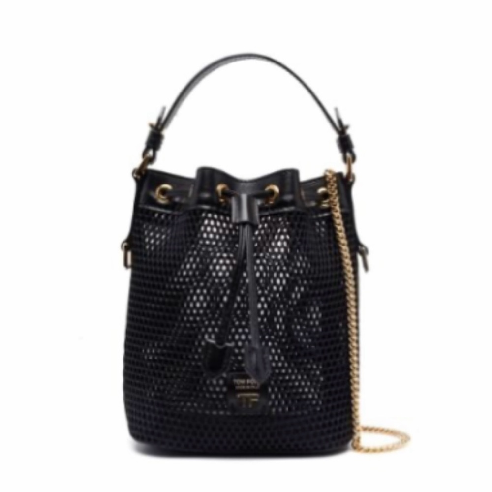 Tom Ford mesh logo-patch bucket bag